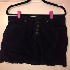 Navy Corduroy Skirt